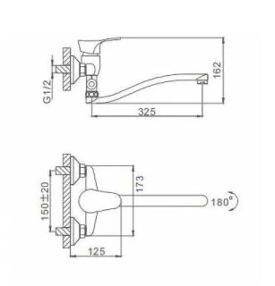 Смеситель для ванны и душа Frap F2114-B хром